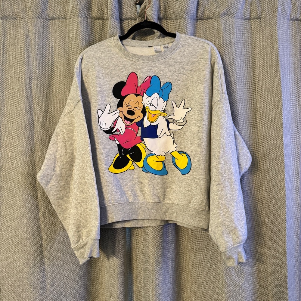 Gray Disney Sweater with Minnie and Daisy